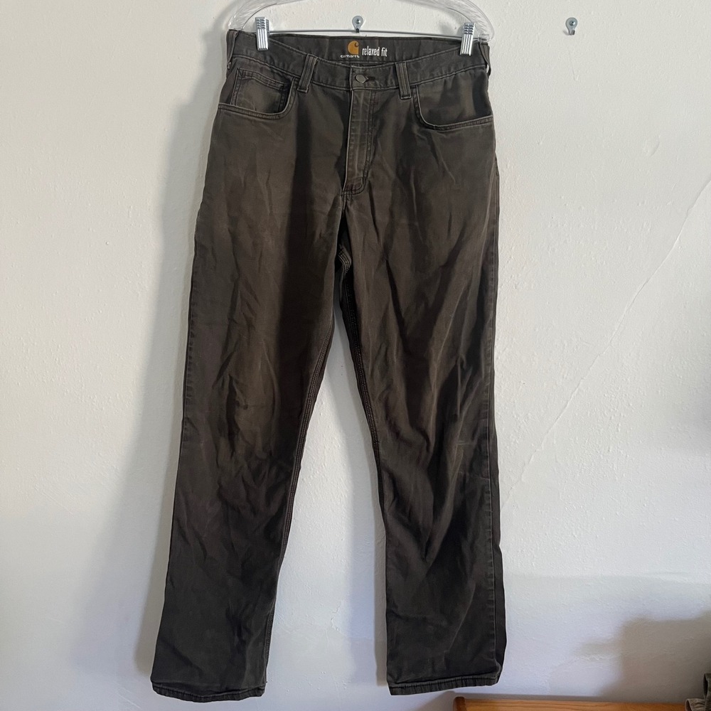 Carhartt Men's Gray Relaxed Fit Carpenter Pants 33x34